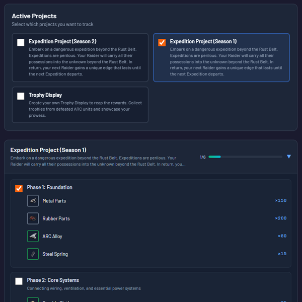Quest tracking interface showing quest requirements and completion status